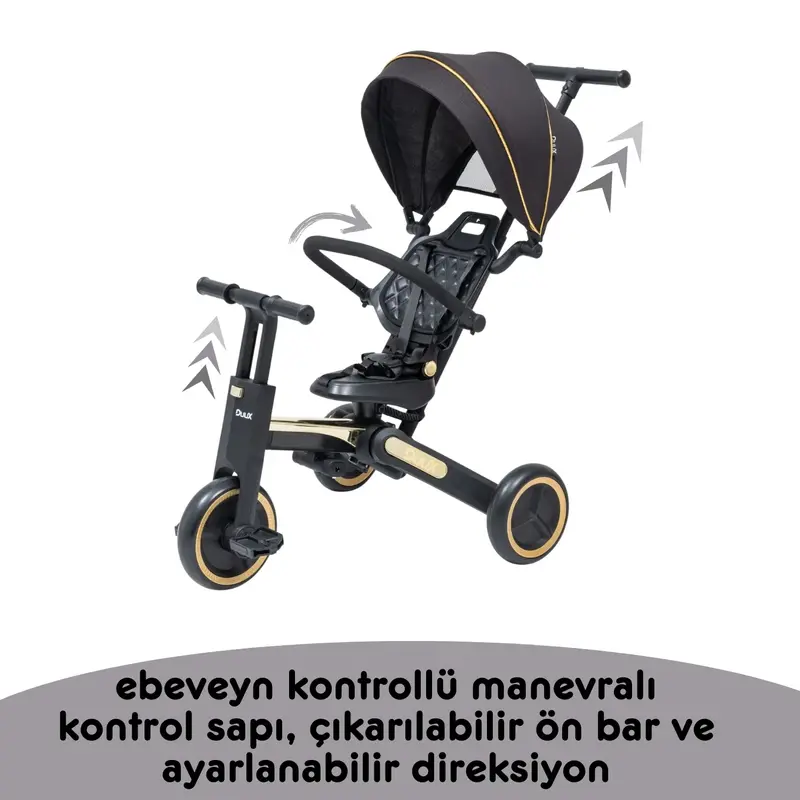 Duux Trike D56 7 in 1 Üç Tekerlekli Bisiklet Siyah