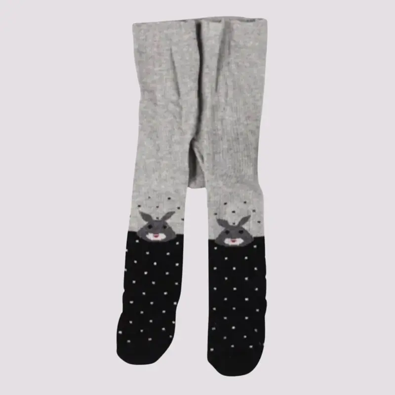 Bibaby Çorap Külotlu Desenli Siyah - Tavşan