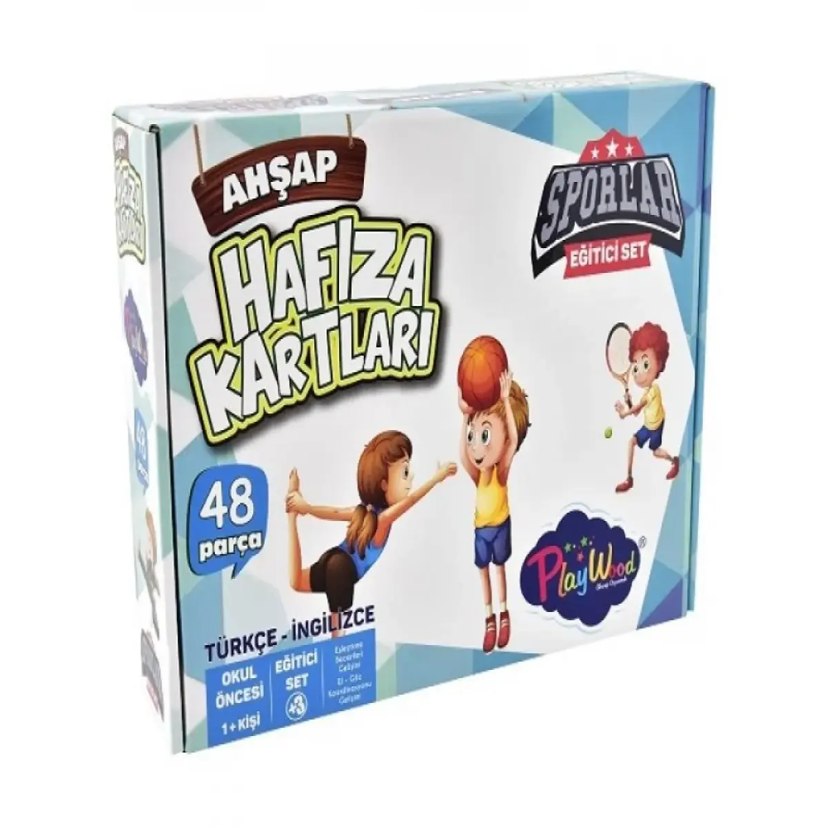 Playwood Eğitici Ahşap Hafıza Kartları Sporlar