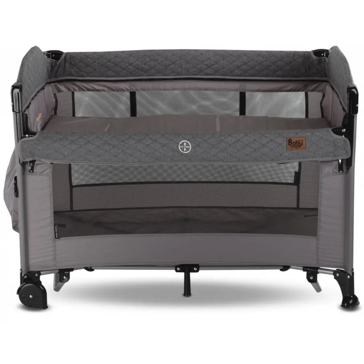 Babyhope 1081 Royal Basic Anne Yanı Oyun Parkı 70x110 cm Gri Babyhope 1081 Royal Basic Anne Yanı Oyun Parkı 70x110 cm Gri