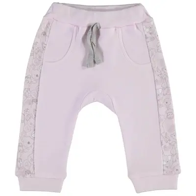 Bibaby Organik Pantolon Patiksiz Lady Animals Ekru - Pembe