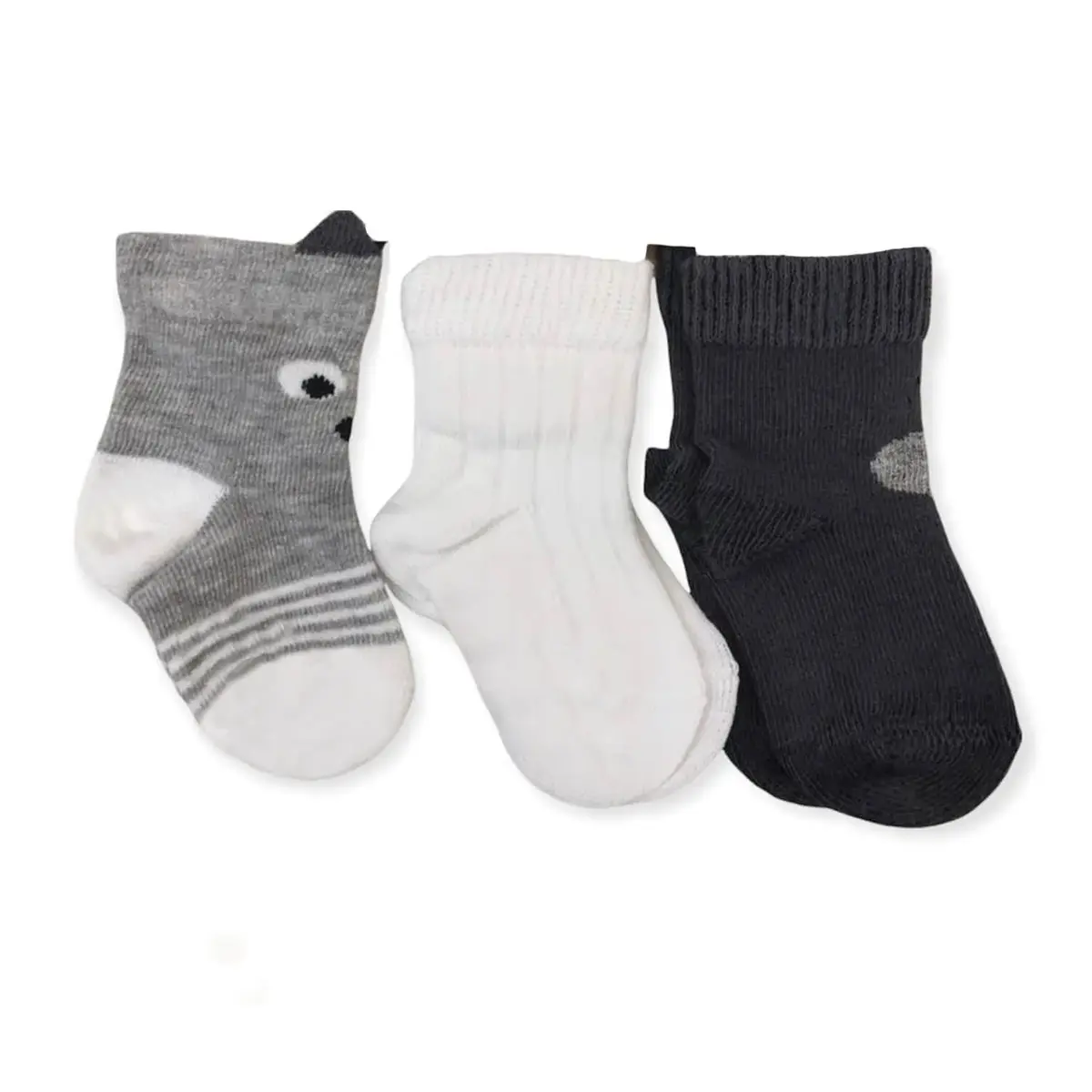 Aziz Bebe Çorap Soket 3lü Gri