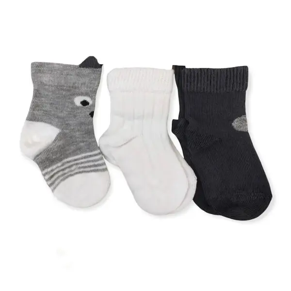 Aziz Bebe Çorap Soket 3lü Gri