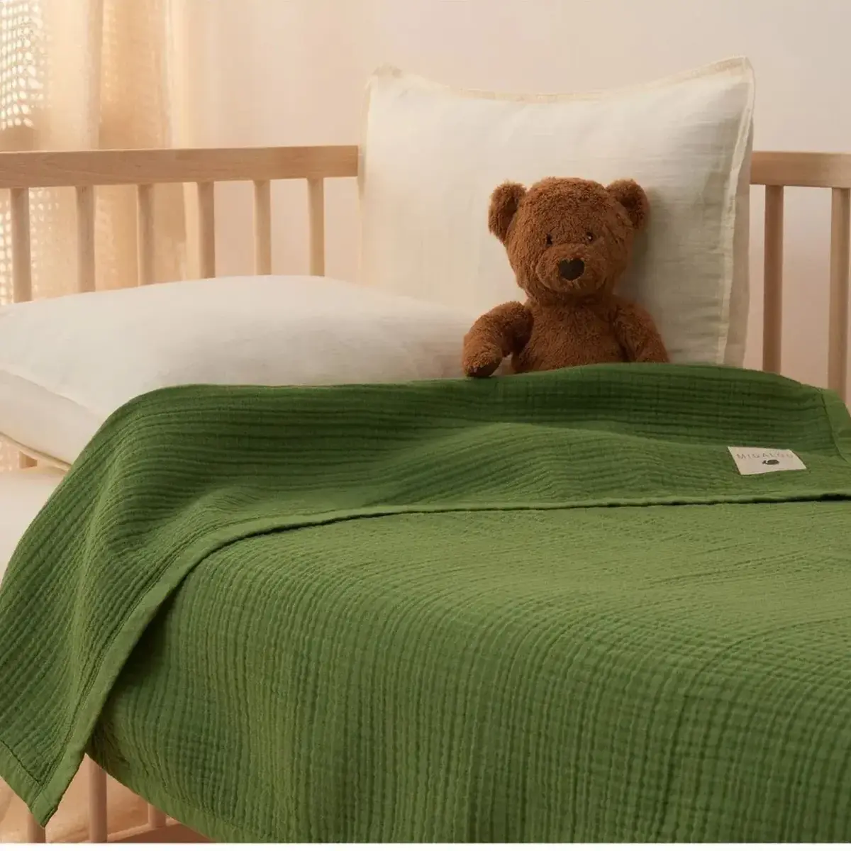 Mixi Baby Migaloo Müslin Örtü Dört Katlı 90x120 cm Yeşil