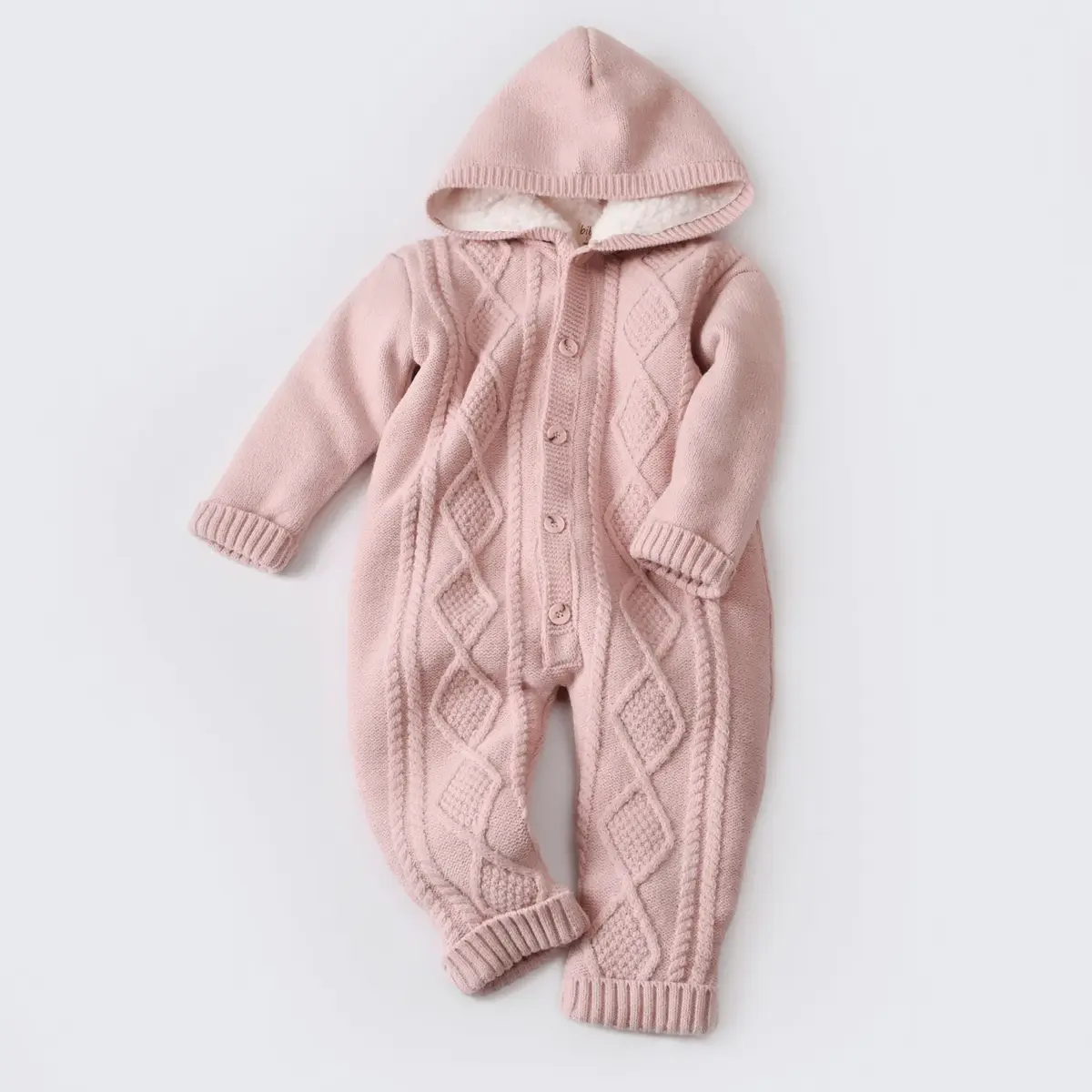 Bibaby Tulum Triko Welsoft Desenli Pembe