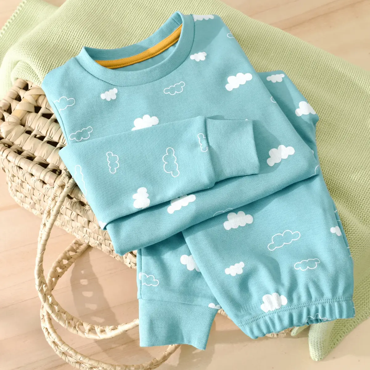 Bibaby Pijama Takımı Cute Cloudy Mint