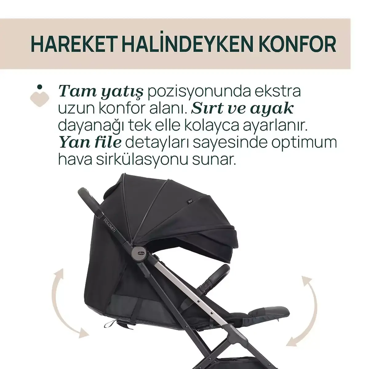 Chicco Dolomiti Bebek Arabası Charcoal