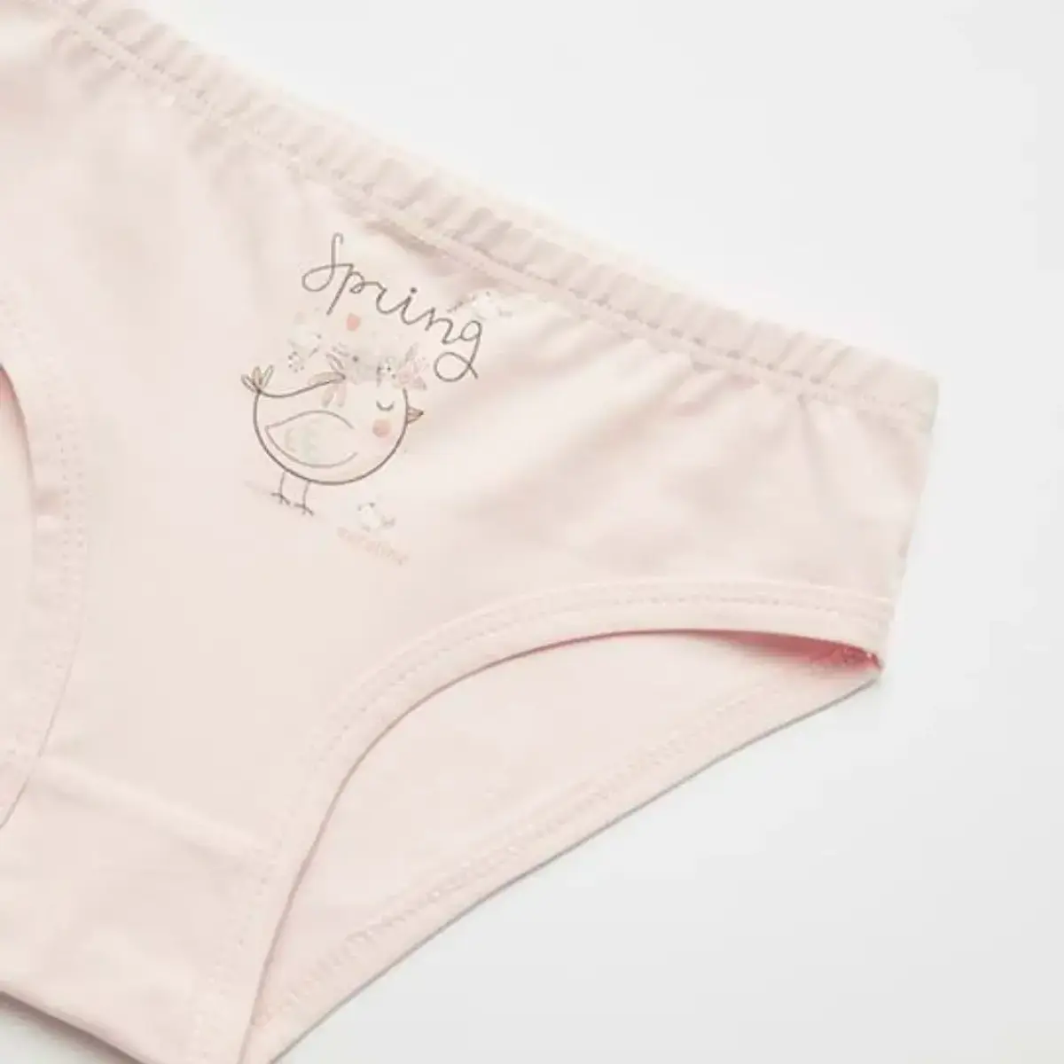 Natuline Organik Slip Likralı Spring Bird 2li Pembe - Ekru