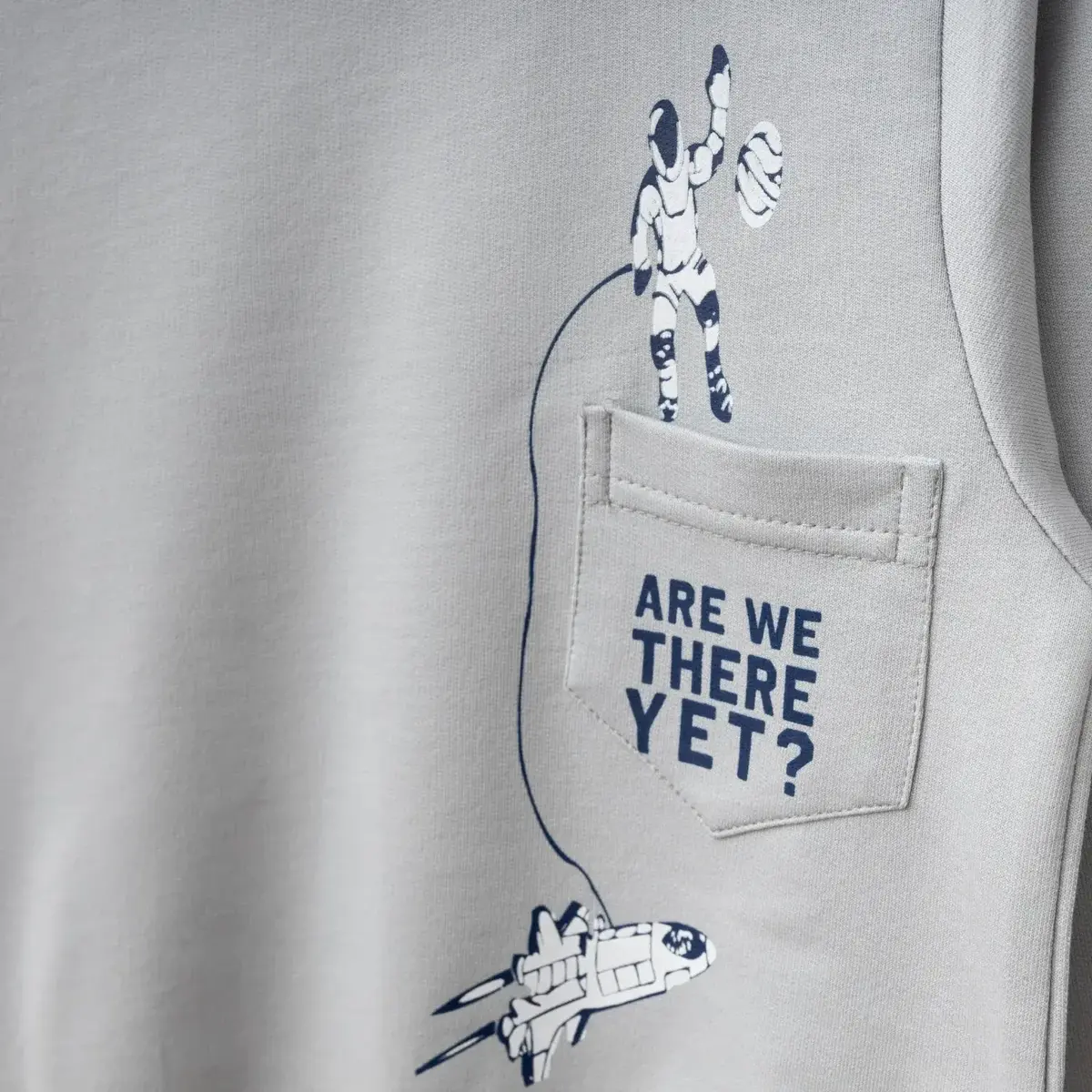 Winimo Sweatshirt Are We There Yet Baskılı Boyalı Gri