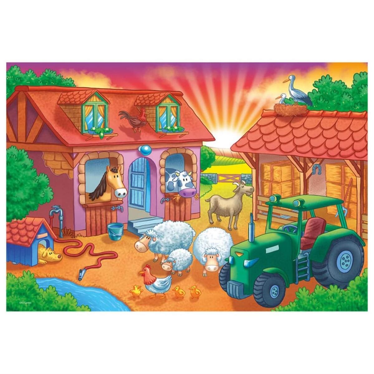 KS Games Sunrise On The Farm Jumbo Puzzle 12 Parça