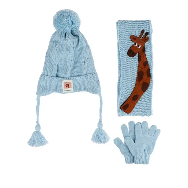 Kitti Eldiven Atkı Bere Takım 1-4Yaş Açık Mavi Asortili