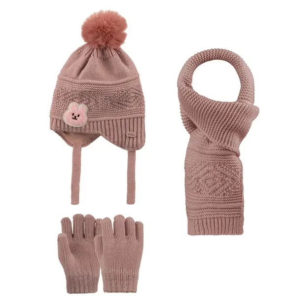Kitti Eldiven Atkı Bere Takım 1-4 Yaş Pudra Asortili