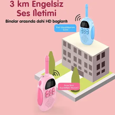 Vrpro Bebek Telsizi Walkie Talkie Mavi-Pembe