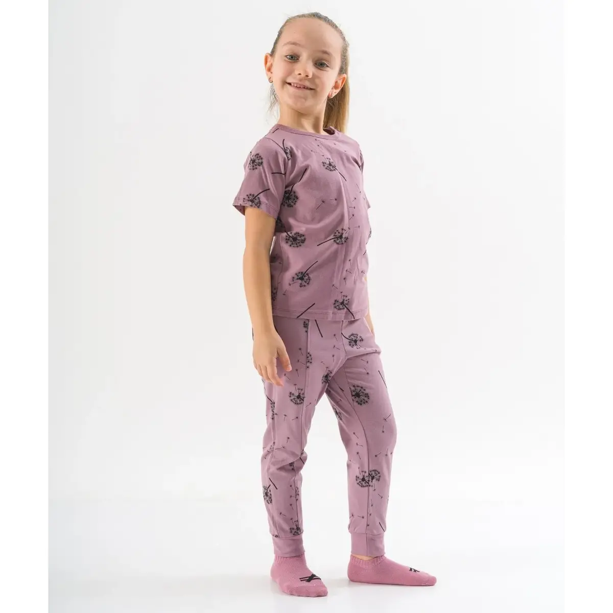 Moi Noi 2li Takım Şortlu Desenli Mor Moi Noi 2li Takım Şortlu Desenli Mor