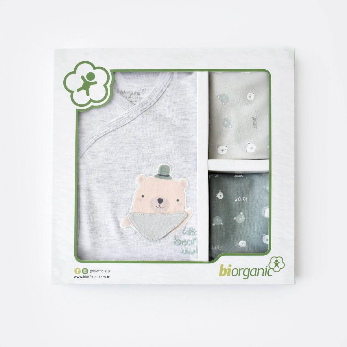 Bibaby Organik Hastane Çıkışı 5li Hug Me Bear Kar Melanj