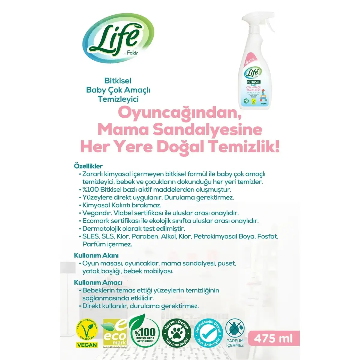 Life by Fakir Çok Amaçlı Temizleyici 475ml