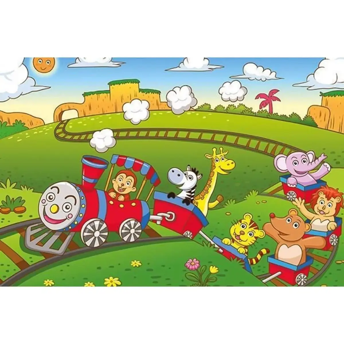 Art Kids Hayvanlar Treni Ahşap Puzzle 25 Parça