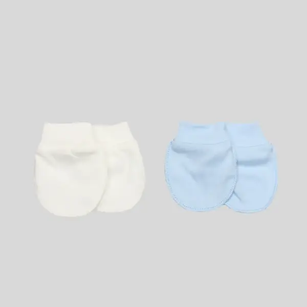 Bistyle Eldiven 2li Penye Basic Beyaz - Mavi