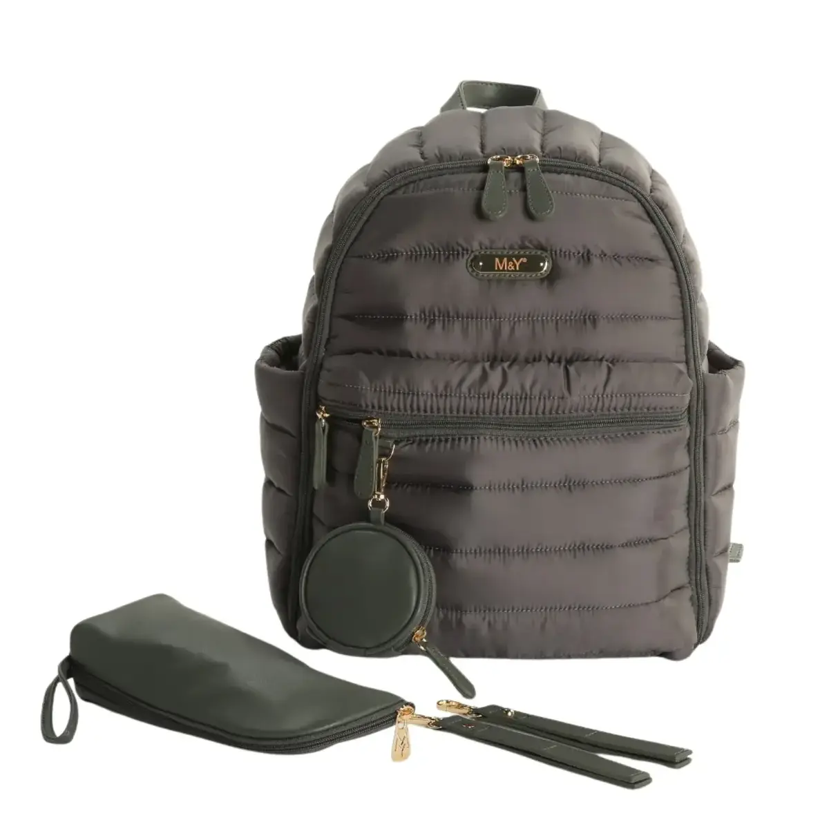 M&Y Collection Puff Deri Sırt Çantası Gri / Grey