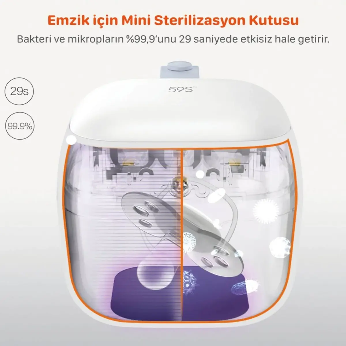 59S S6 Ultraviyole-C LED Mini Sterilizasyon Kutusu  