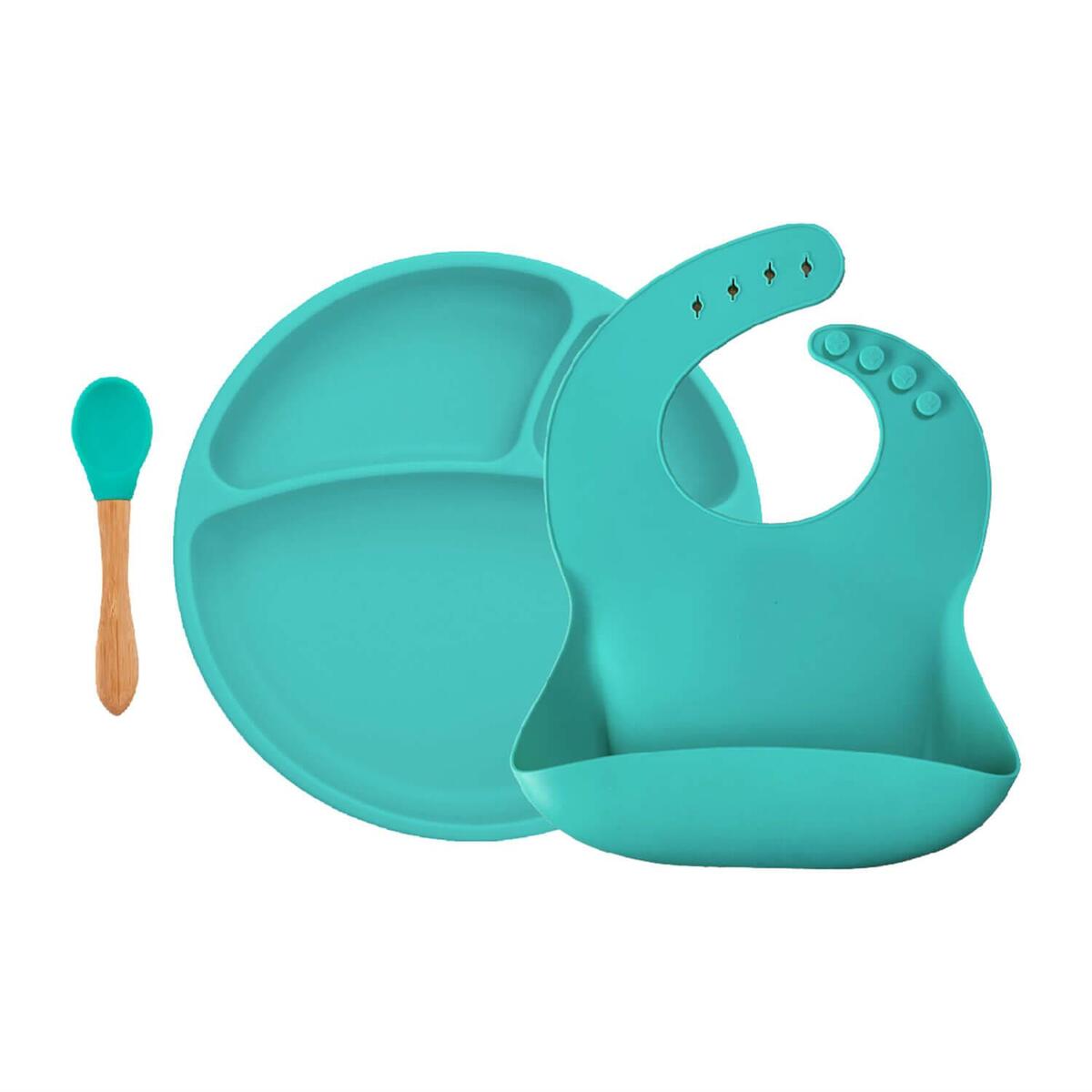 OiOi Blw Beslenme Seti Tabaklı 6+ Ay Aqua Green