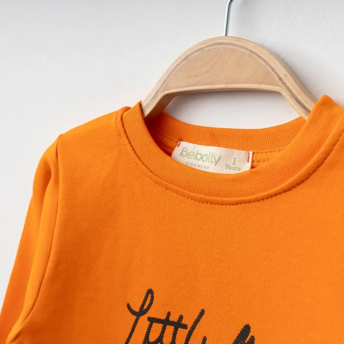 Bebolly Sweatshirt Littlimu Baskılı  Turuncu