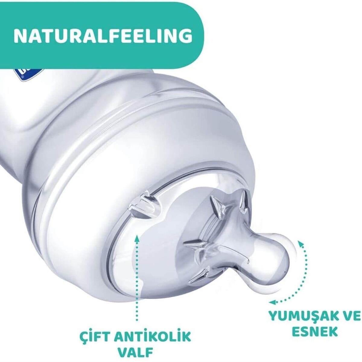 Chicco Natural Feeling Silikon Emzikli PP Biberon Desenli 250 ml 2+ Ay Yeni