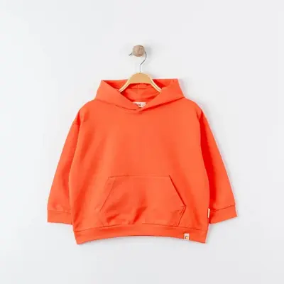 Tiffany Sweatshirt Kapüşonlu Oversize Theme Mercan