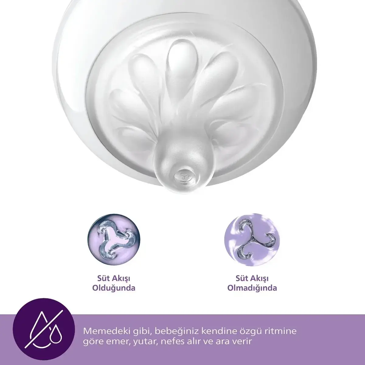 Philips Avent Doğal Tepkili Biberon Emziği 2li 3 Numara 1+ Ay