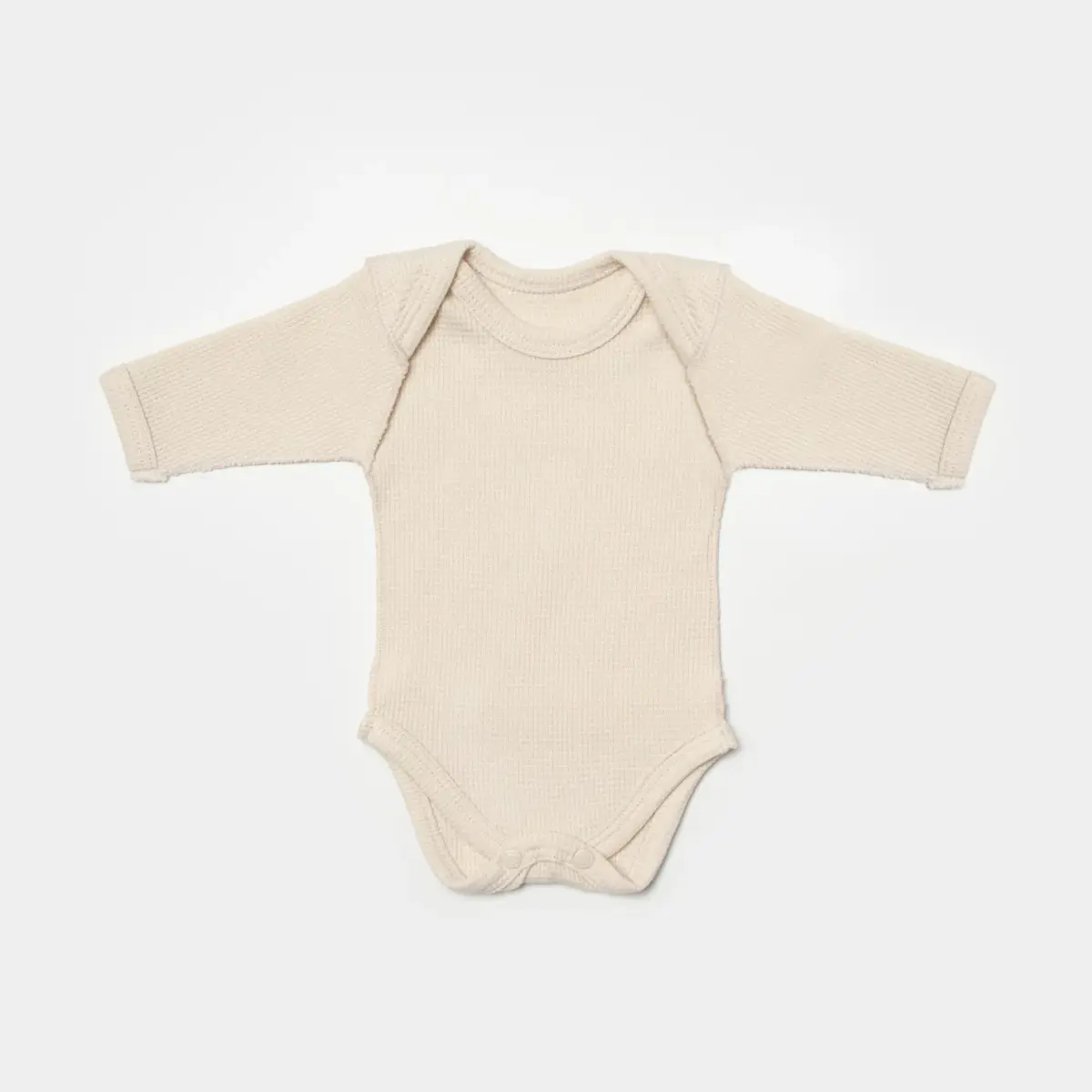 Bibaby Organik Zıbın Takımı 4lü Waffle Smile Prematüre Bej