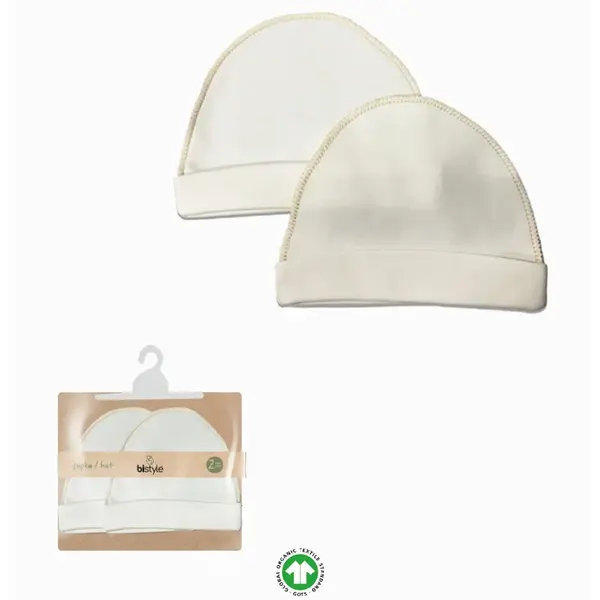 Bistyle Organik Şapka 2li Penye Basic Ekru