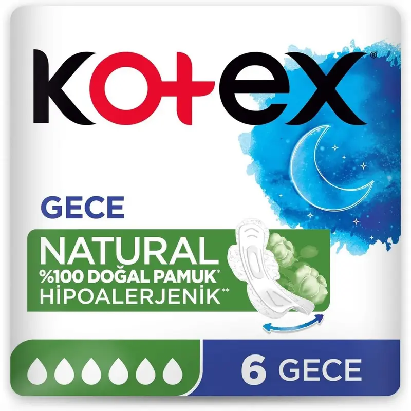 Kotex Natural Ultra Single Gece 6'lı