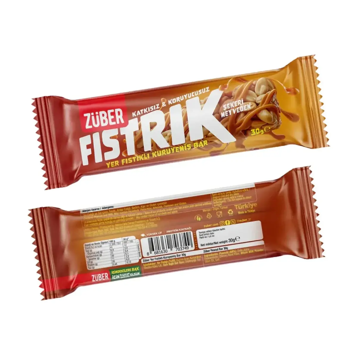 Züber Fıstrık Yer Fıstıklı Kuruyemiş Bar 30 gr.