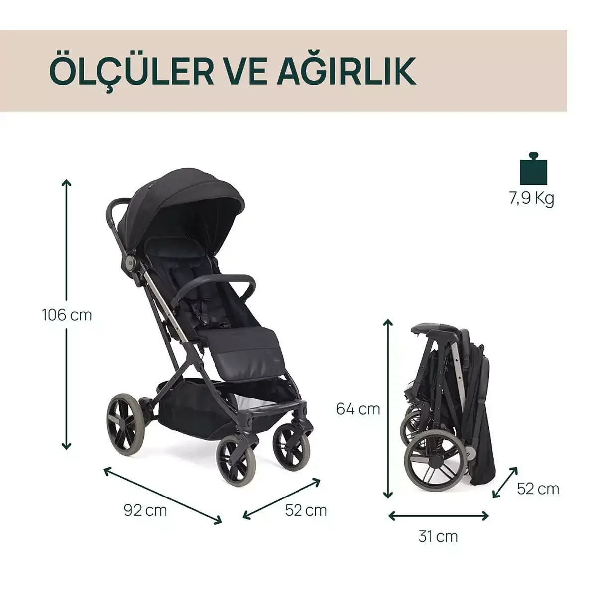 Chicco Dolomiti Bebek Arabası Charcoal
