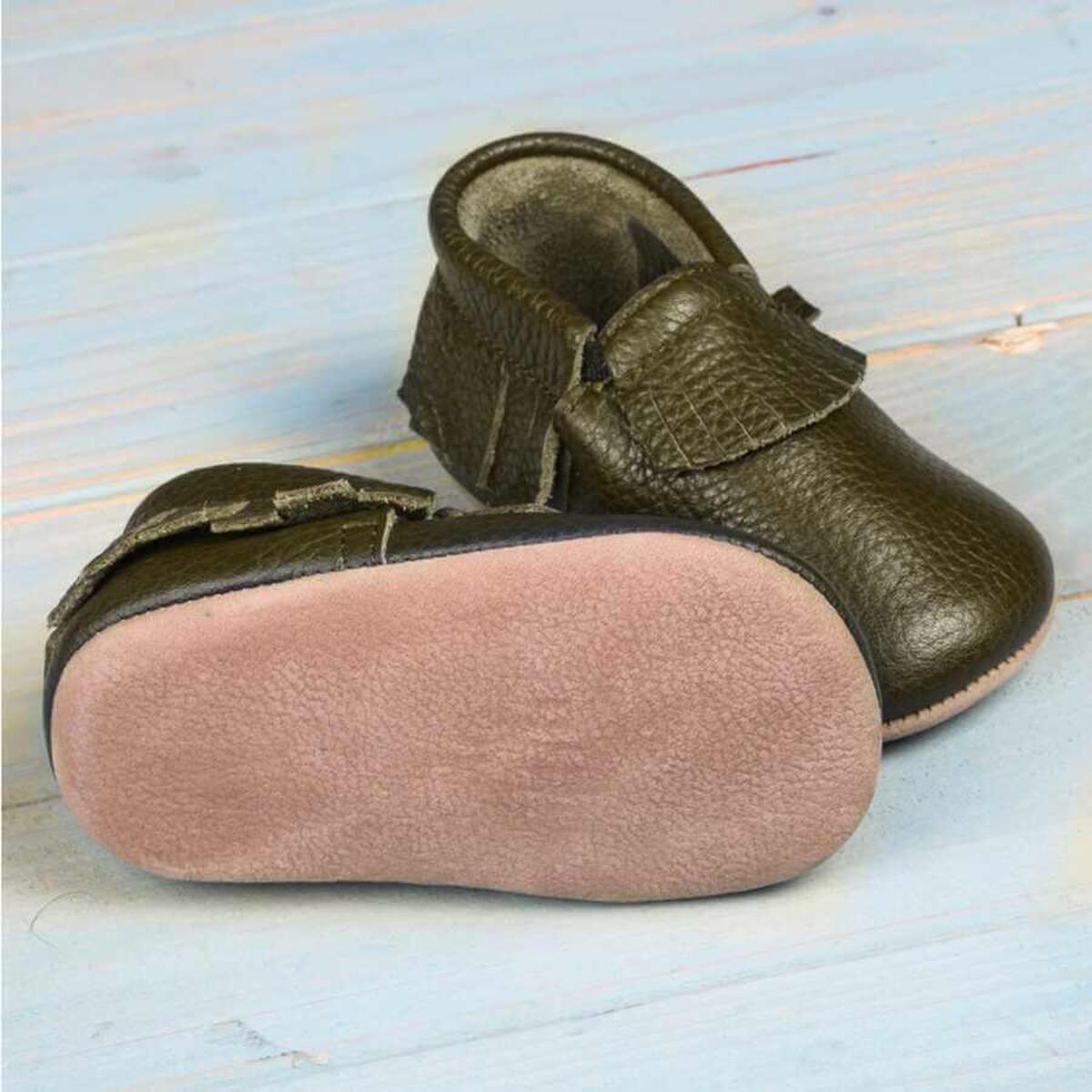 Ella Bonna Bebek Ayakkabısı Hakiki Deri Haki