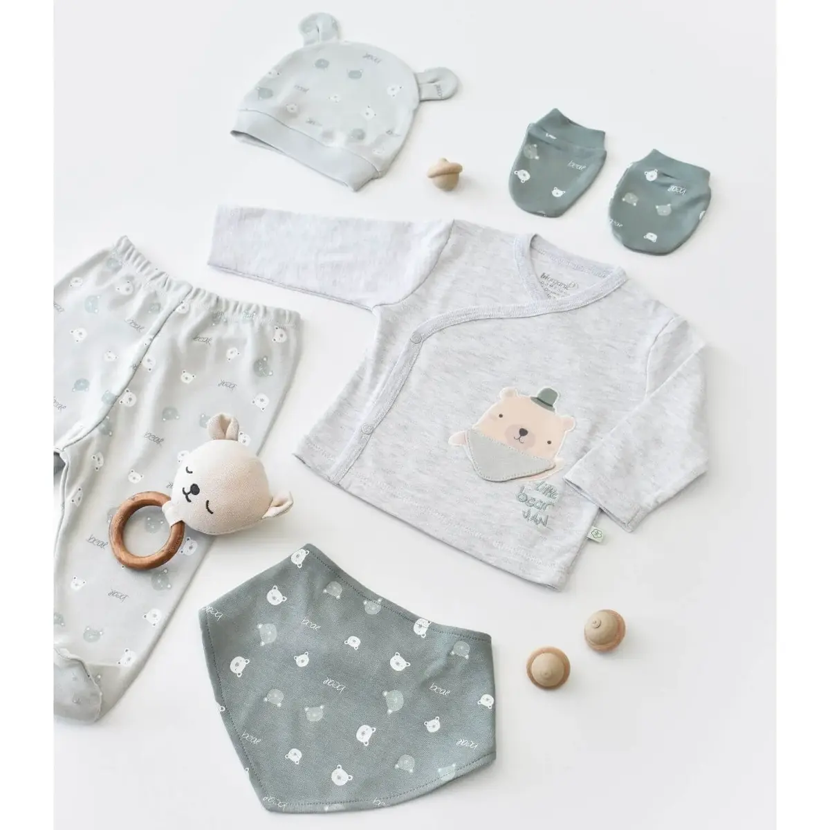 Bibaby Organik Hastane Çıkışı 5li Hug Me Bear Kar Melanj