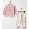 Mini Damla Pijama Takımı Penye Dino Baby Baskılı Pudra