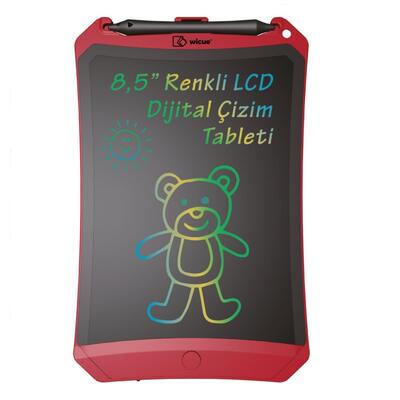 Wicue LCD Dijital Mıknatıslı Renkli Çizim Tableti 8,5" Kırmızı