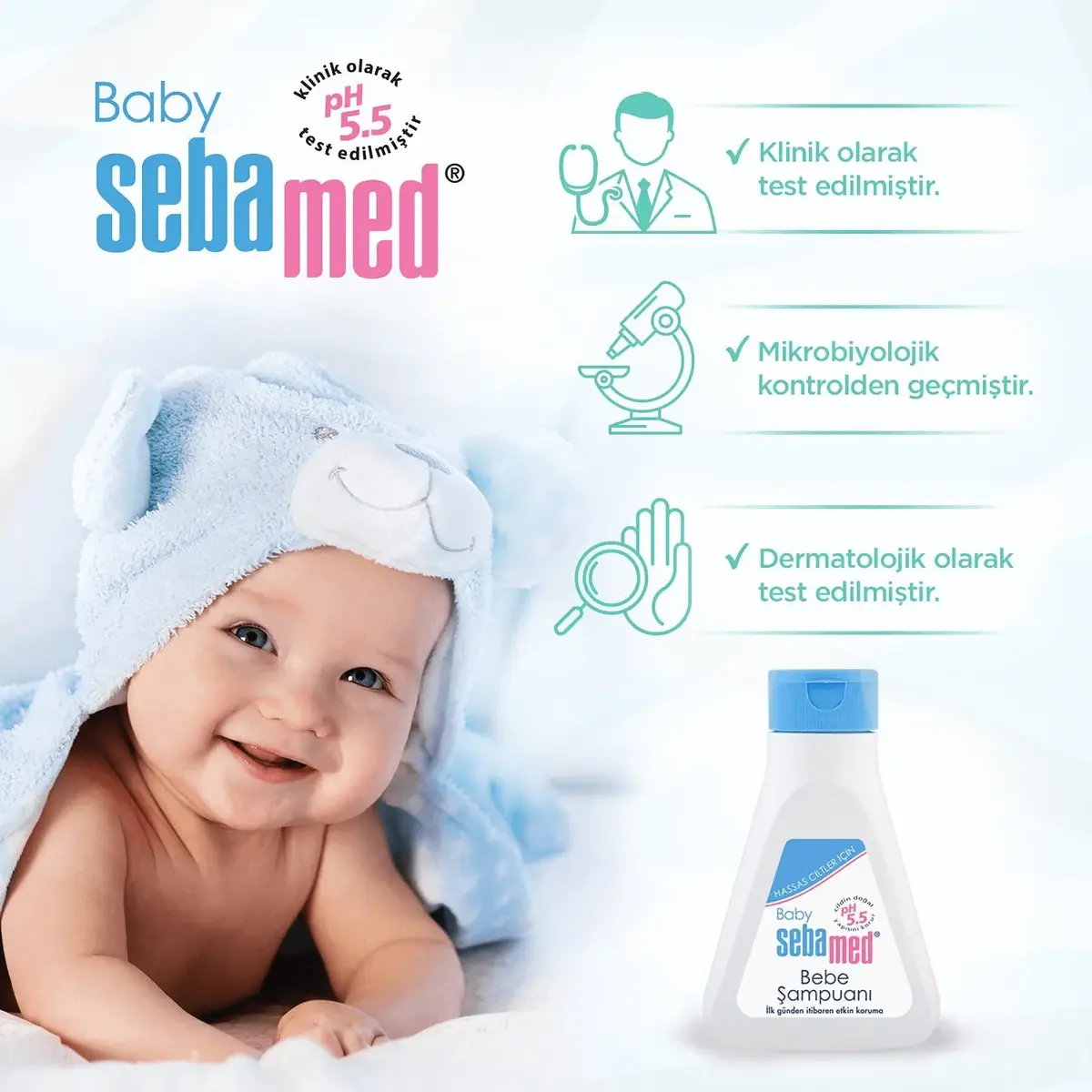 Sebamed Bebek Saç ve Vücut Şampuanı 150 ml x3
