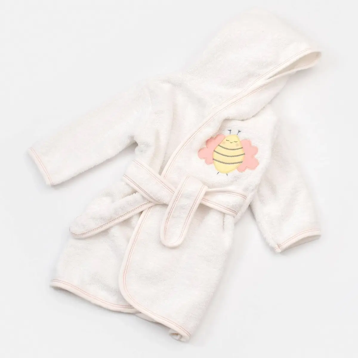 Bibaby Bornoz Takımı Happy Bee Ekru - Pembe