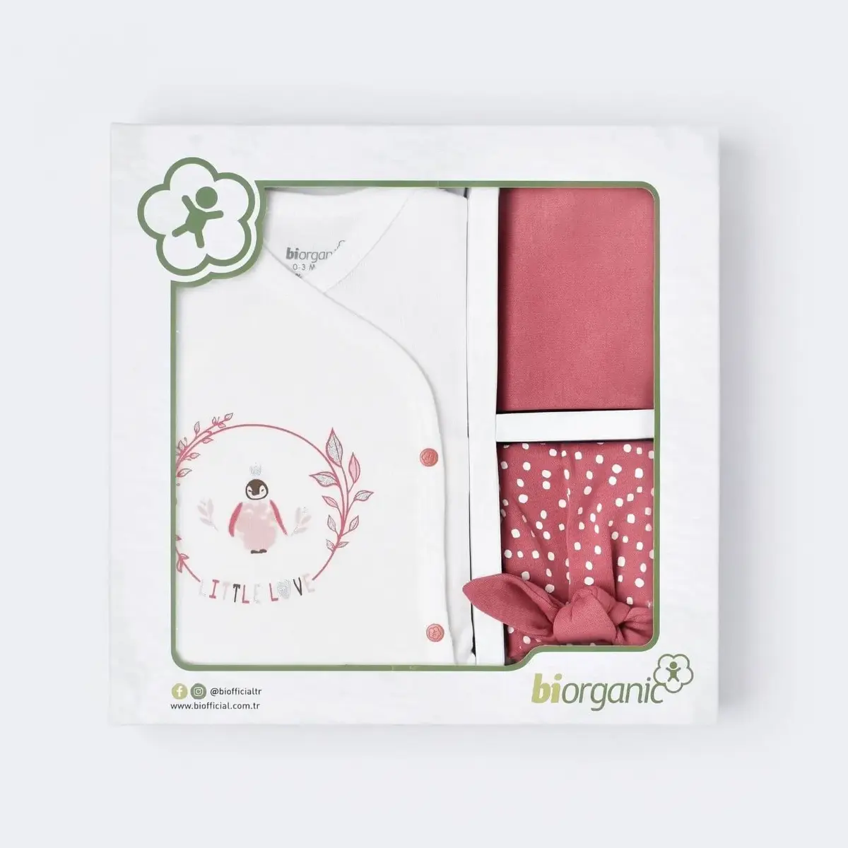 Bibaby Hastane Çıkışı 5li Organik Little Love Rose Dry