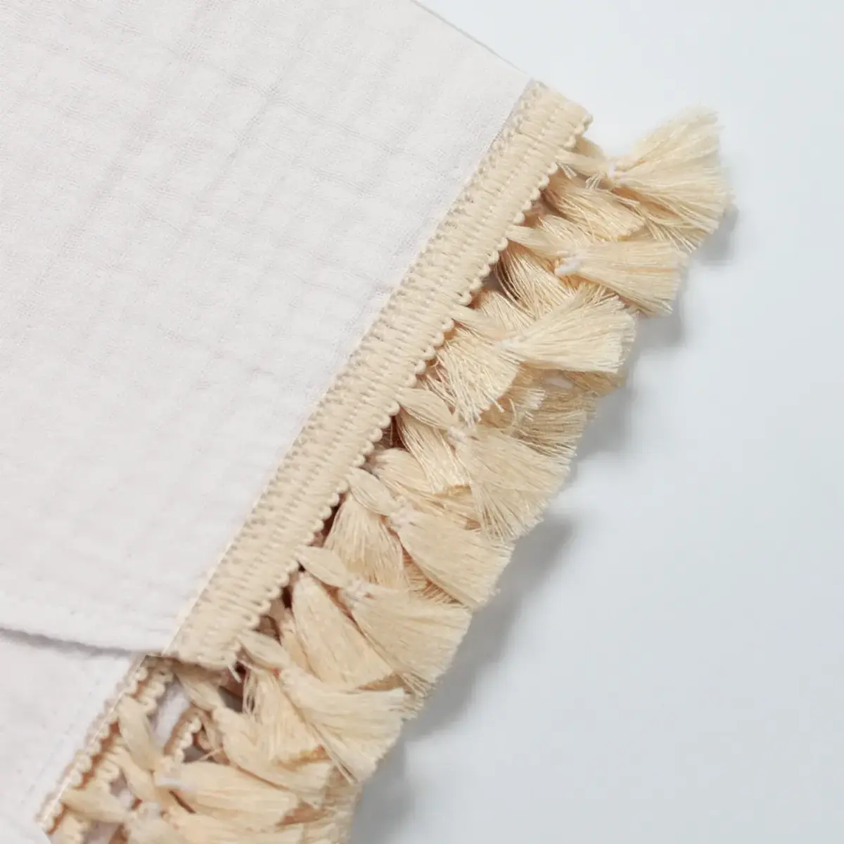 Bistyle Müslin Puset Yüz Örtüsü Püsküllü Ekru