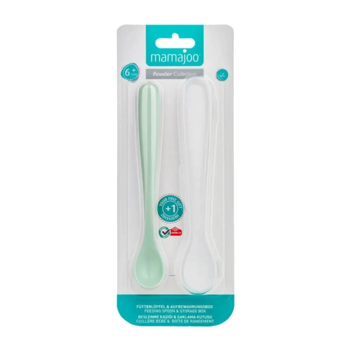 Mamajoo Beslenme Kaşığı ve Saklama Kutusu Powder Green