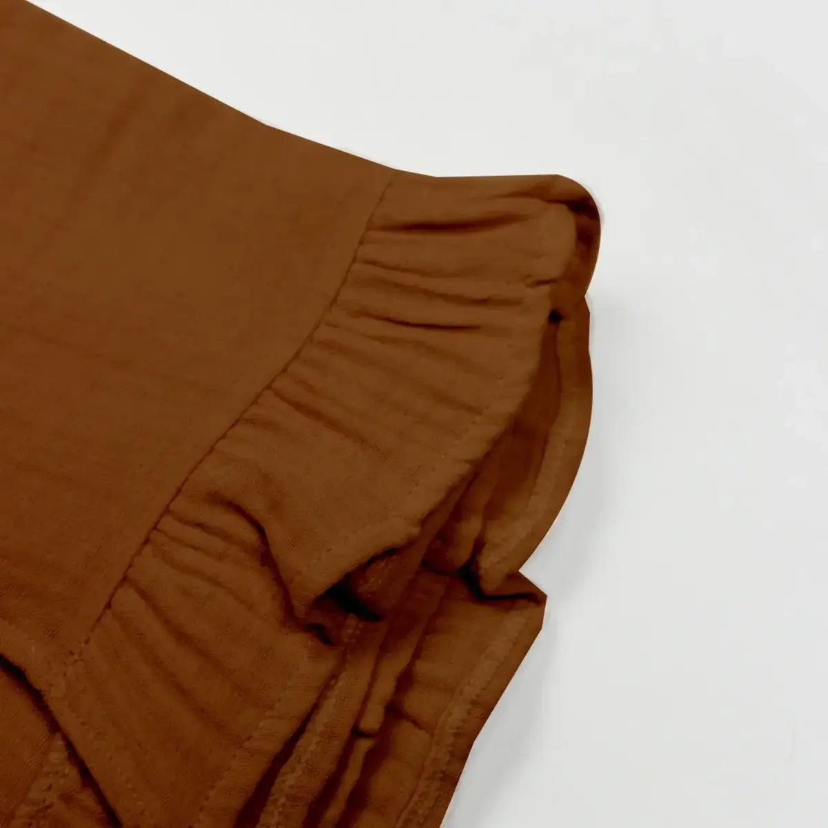 Bistyle Müslin Puset Yüz Örtüsü Fırfırlı Kiremit