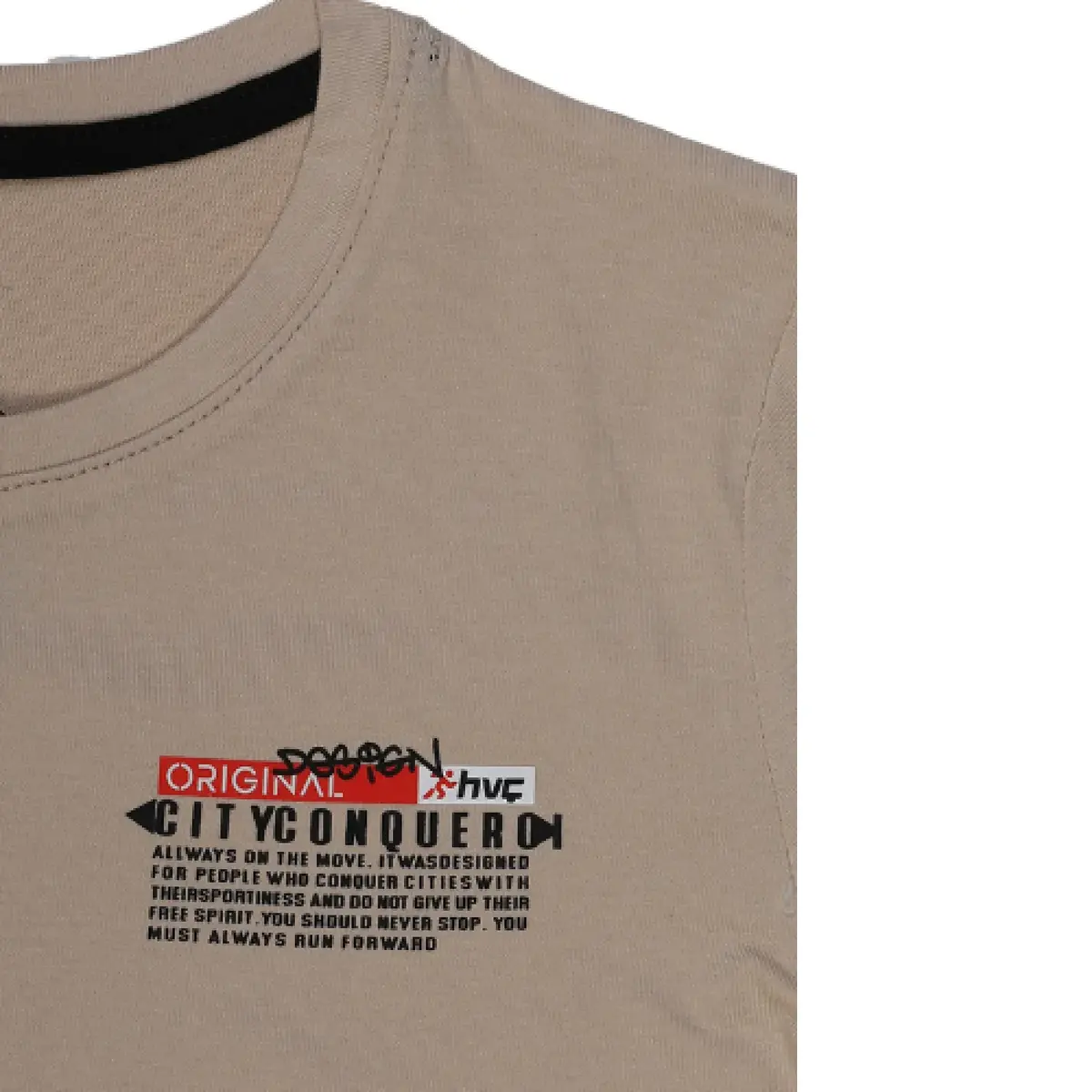 Hvc T-Shirt Orijinal Baskılı Kahverengi