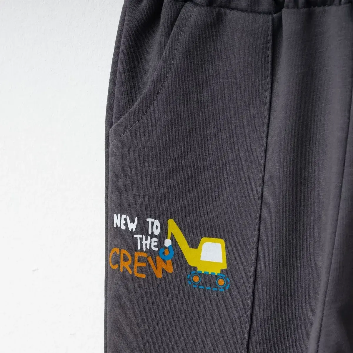 Winimo Çocuk Eşofman Altı New To Crew Baskılı Füme