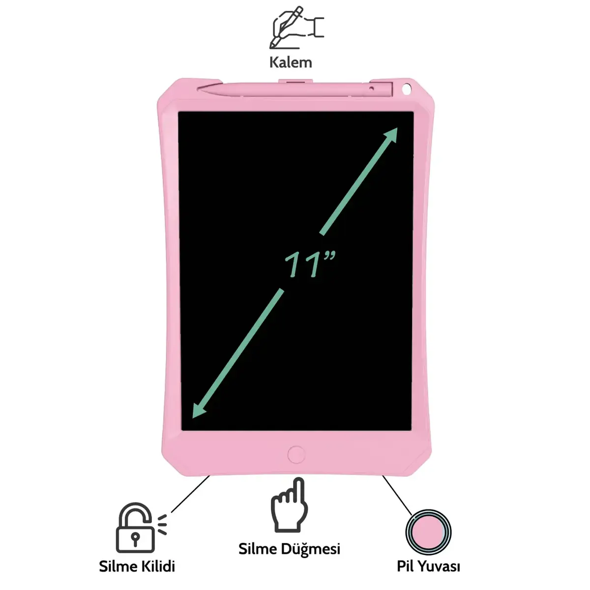 Wicue LCD Dijital Çizim Tableti 11" Pembe