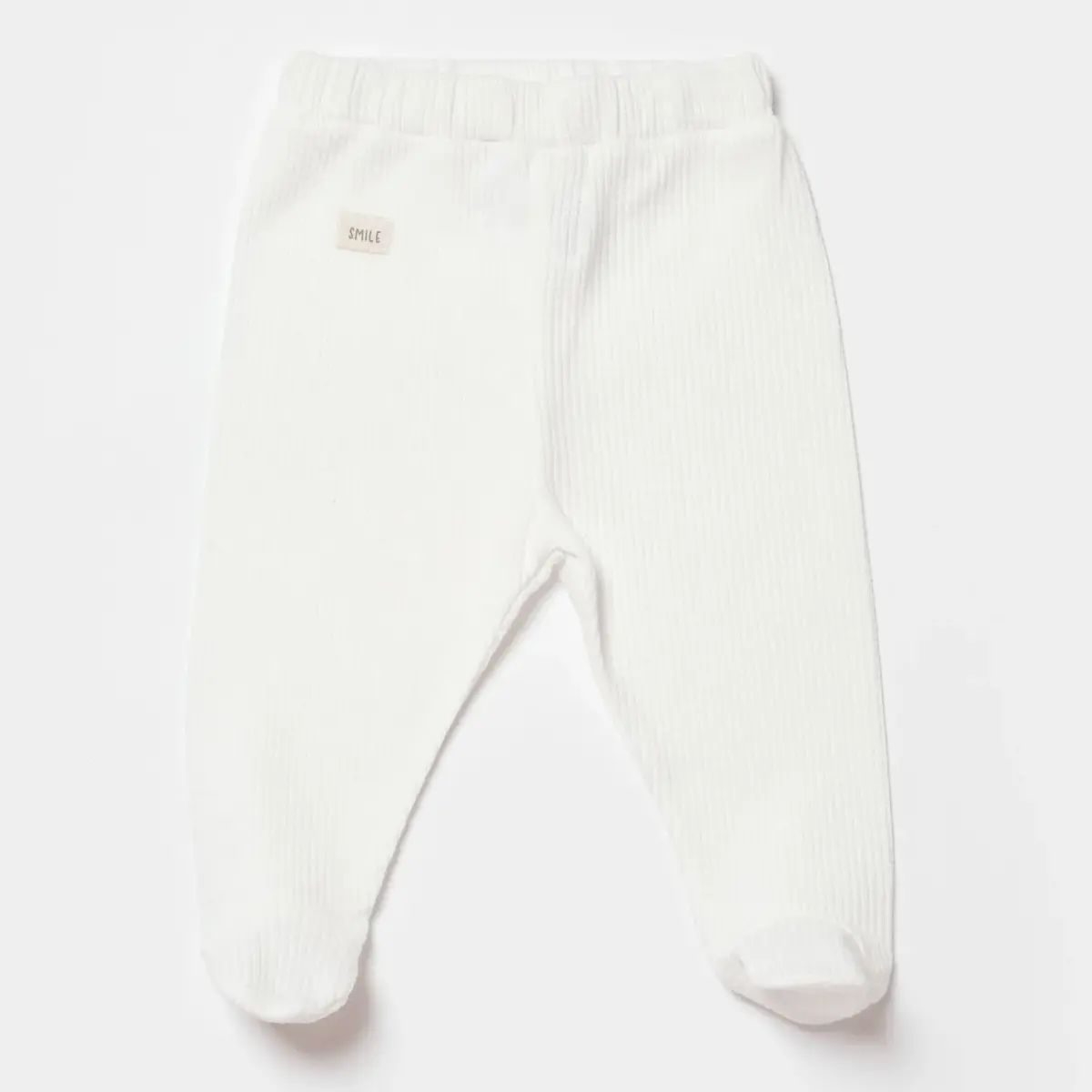 Bibaby Organik Pantolon Patikli Waffle Smile Ekru Bibaby Organik Pantolon Patikli Waffle Smile Ekru