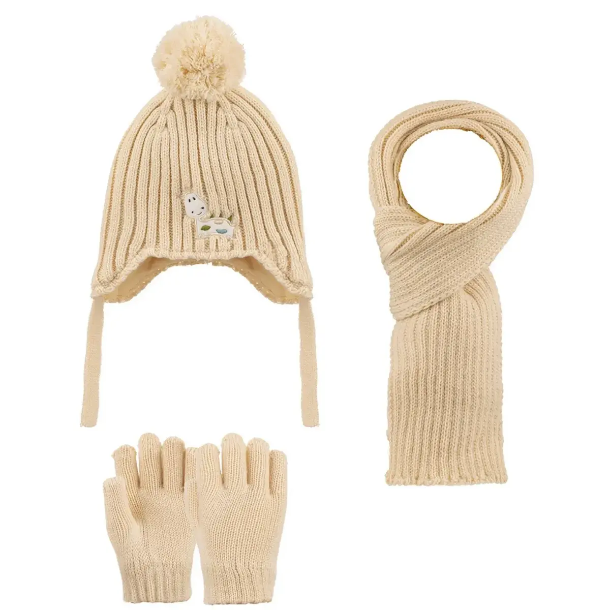 Kitti Eldiven Atkı Bere Takım 1-4 Yaş Bej Asortili