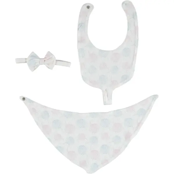 Bibaby Fular Önlük 3lü Party Garden Ekru